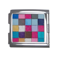 Tile, Colorful, Squares, Texture Mega Link Italian Charm (18mm) by nateshop