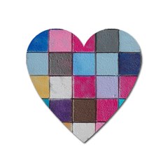 Tile, Colorful, Squares, Texture Heart Magnet