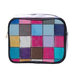 Tile, Colorful, Squares, Texture Mini Toiletries Bag (one Side) by nateshop