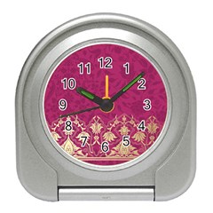 Vintage Pink Texture, Floral Design, Floral Texture Patterns, Travel Alarm Clock by nateshop