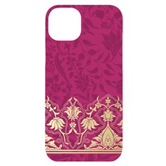 Vintage Pink Texture, Floral Design, Floral Texture Patterns, Iphone 14 Plus Black Uv Print Case by nateshop