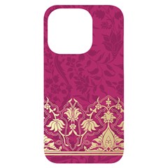 Vintage Pink Texture, Floral Design, Floral Texture Patterns, Iphone 14 Pro Black Uv Print Case by nateshop