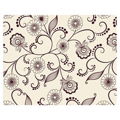 Violet Vintage Background, Floral Ornaments, Floral Patterns Two Sides Premium Plush Fleece Blanket (medium) by nateshop