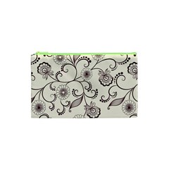 Violet Vintage Background, Floral Ornaments, Floral Patterns Cosmetic Bag (xs) by nateshop