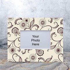 Violet Vintage Background, Floral Ornaments, Floral Patterns White Tabletop Photo Frame 4 x6  by nateshop