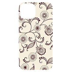 Violet Vintage Background, Floral Ornaments, Floral Patterns Iphone 14 Black Uv Print Case by nateshop