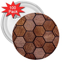 Wooden Triangles Texture, Wooden ,texture, Wooden 3  Buttons (100 Pack)  by nateshop