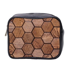 Wooden Triangles Texture, Wooden ,texture, Wooden Mini Toiletries Bag (two Sides) by nateshop