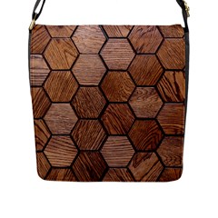 Wooden Triangles Texture, Wooden ,texture, Wooden Flap Closure Messenger Bag (l) by nateshop