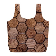 Wooden Triangles Texture, Wooden ,texture, Wooden Full Print Recycle Bag (L)