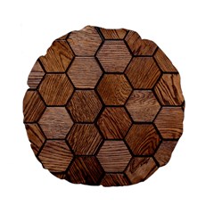 Wooden Triangles Texture, Wooden ,texture, Wooden Standard 15  Premium Flano Round Cushions