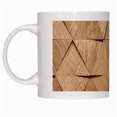 Wooden Triangles Texture, Wooden Wooden White Mug by nateshop