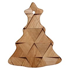 Wooden Triangles Texture, Wooden Wooden Christmas Tree Ornament (two Sides) by nateshop