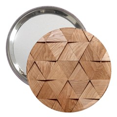 Wooden Triangles Texture, Wooden Wooden 3  Handbag Mirrors by nateshop