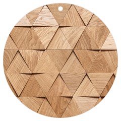 Wooden Triangles Texture, Wooden Wooden Uv Print Acrylic Ornament Round by nateshop