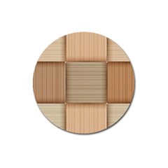 Wooden Wickerwork Textures, Square Patterns, Vector Magnet 3  (round)