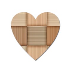 Wooden Wickerwork Textures, Square Patterns, Vector Heart Magnet