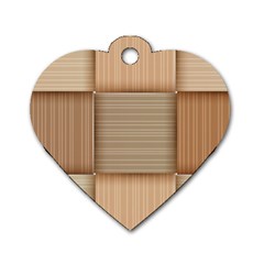 Wooden Wickerwork Textures, Square Patterns, Vector Dog Tag Heart (two Sides) by nateshop