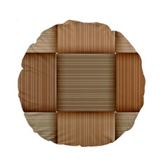 Wooden Wickerwork Textures, Square Patterns, Vector Standard 15  Premium Round Cushions