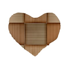 Wooden Wickerwork Textures, Square Patterns, Vector Standard 16  Premium Heart Shape Cushions