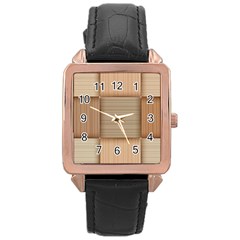 Wooden Wickerwork Textures, Square Patterns, Vector Rose Gold Leather Watch  by nateshop