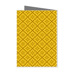 Yellow Floral Pattern Vintage Pattern, Yellow Background, Mini Greeting Cards (pkg Of 8) by nateshop