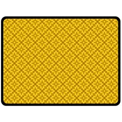 Yellow Floral Pattern Vintage Pattern, Yellow Background, Fleece Blanket (large) by nateshop