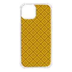 Yellow Floral Pattern Vintage Pattern, Yellow Background, Iphone 14 Tpu Uv Print Case by nateshop