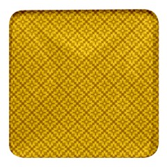 Yellow Floral Pattern Vintage Pattern, Yellow Background, Square Glass Fridge Magnet (4 Pack) by nateshop