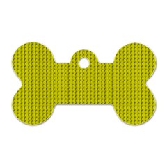 Yellow Lego Texture Macro, Yellow Dots Background Dog Tag Bone (one Side) by nateshop