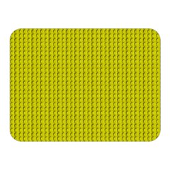 Yellow Lego Texture Macro, Yellow Dots Background Two Sides Premium Plush Fleece Blanket (mini) by nateshop