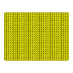 Yellow Lego Texture Macro, Yellow Dots Background Two Sides Premium Plush Fleece Blanket (mini) by nateshop