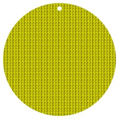 Yellow Lego Texture Macro, Yellow Dots Background Uv Print Acrylic Ornament Round by nateshop