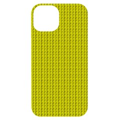 Yellow Lego Texture Macro, Yellow Dots Background Iphone 14 Black Uv Print Case by nateshop