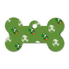 Yoshi Print, Super, Huevo, Game, Green, Egg, Mario Dog Tag Bone (Two Sides)