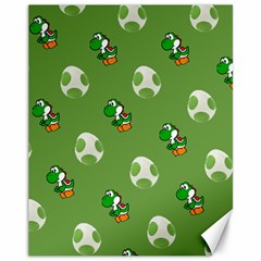 Yoshi Print, Super, Huevo, Game, Green, Egg, Mario Canvas 11  X 14  by nateshop