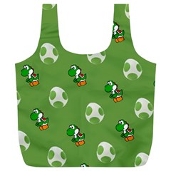 Yoshi Print, Super, Huevo, Game, Green, Egg, Mario Full Print Recycle Bag (XL)