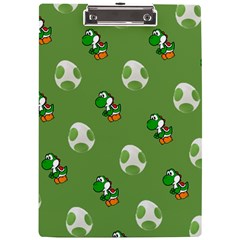 Yoshi Print, Super, Huevo, Game, Green, Egg, Mario A4 Acrylic Clipboard by nateshop