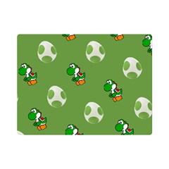 Yoshi Print, Super, Huevo, Game, Green, Egg, Mario Premium Plush Fleece Blanket (Mini)