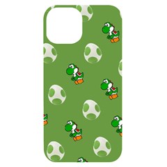 Yoshi Print, Super, Huevo, Game, Green, Egg, Mario Iphone 14 Black Uv Print Case by nateshop