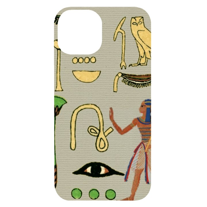 Egyptian Man Artifact Royal iPhone 14 Black UV Print Case