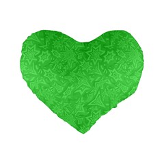 Green-2 Standard 16  Premium Heart Shape Cushions by nateshop