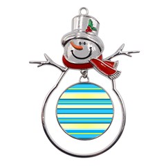 Stripes-3 Metal Snowman Ornament by nateshop