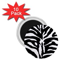 Zebra-black White 1 75  Magnets (10 Pack)  by nateshop