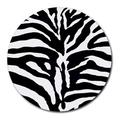 Zebra-black White Round Mousepad by nateshop