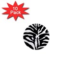 Zebra-black White 1  Mini Magnet (10 pack)  Front