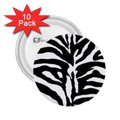 Zebra-black White 2 25  Buttons (10 Pack)  by nateshop