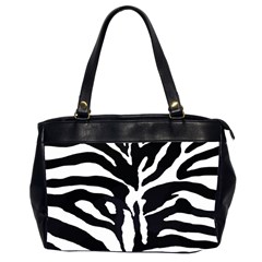 Zebra-black White Oversize Office Handbag (2 Sides)