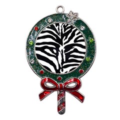 Zebra-black White Metal X mas Lollipop With Crystal Ornament by nateshop