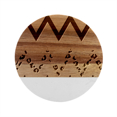 Zigzag-1 Marble Wood Coaster (round)